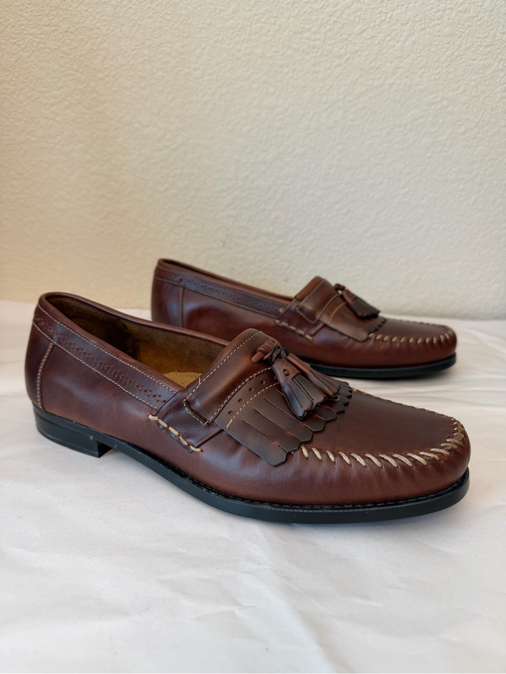 Weejuns Men's Brown Tassel Kiltie Leather Loafers Sz 13D